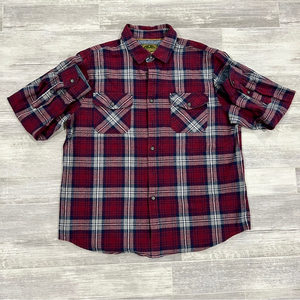 Anchorage Expedition Brand Men's Size XL Plaid‎ Flannel Shirt Red/Blue/Gray